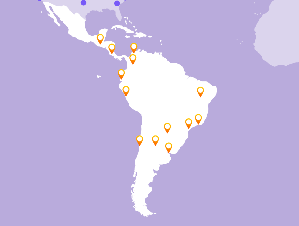拉丁美洲区域地图放大