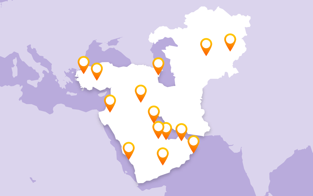 Region Map Middle East CDN PoPs