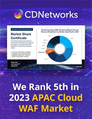 CDNetworks-2023년-아시아-태평양-클라우드 기반-WAF-시장-Whats-새로운 썸네일에서-Frost-Sullivan이 선도적인 경쟁자로 인정함