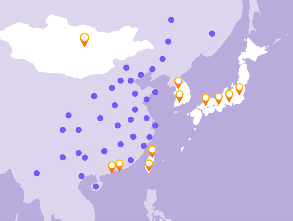 Region Map North East Asia Zoomed