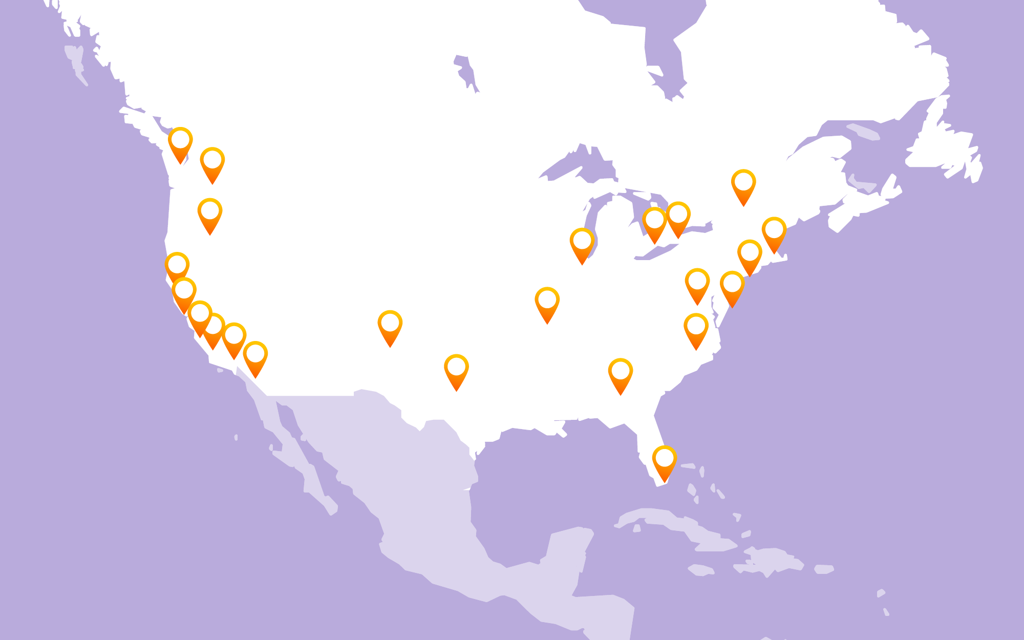 Region Map North America Zoomed